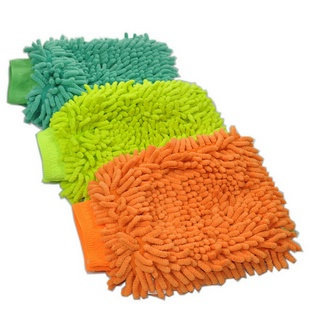 Cleaning convenient for double-sided high density Syniel fiber coral-like car wash gloves E23