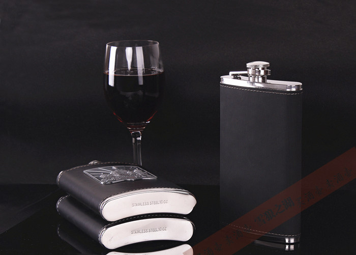Thickened Man Gift 10 oz Wine Pot Foreskin Straight Grain Stainless Steel Wine Pot Big Wine Pot
