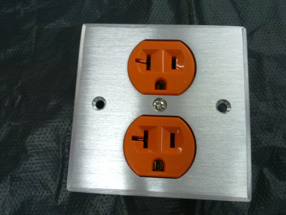 Advanced 2 - bit aluminum alloy panel plug American standard orange power socket core 86 type