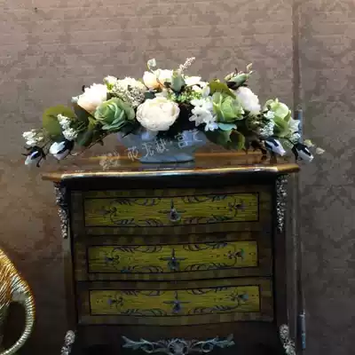 High-end American air conditioning refrigerator dining table coffee table European simulation silk flower entrance case conference table Lyndhurst fake flower