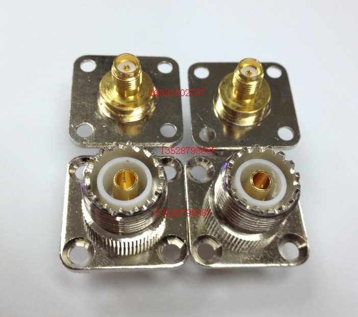 Coaxial Radio Frequency Connector UHF-SMA-KKF UHF mother-to-SMA mother with square plate fixed SL16 transSMA