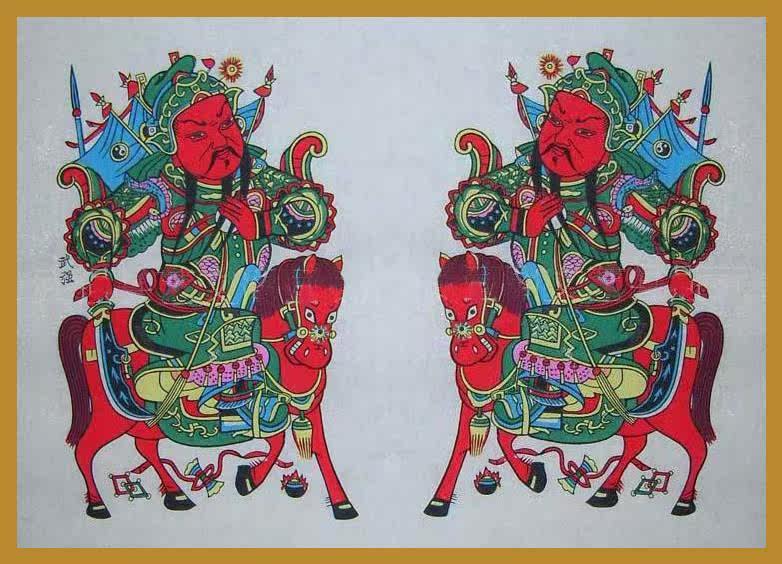 National Intangible Cultural Heritage Collection Gift of Jiongguo Lilu Qiuqiang Wood Edition of the Year Painter Riding Guan Guan