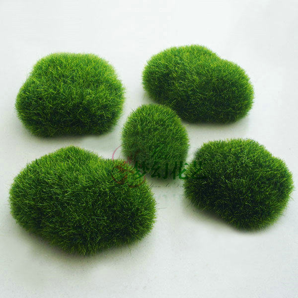 Artificial hair planting moss stone Moss stone Artificial plant wall Landscape plant decoration micro landscape Green background wall