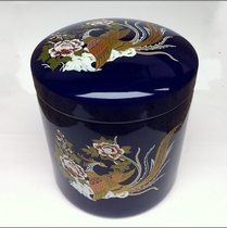 Jingdezhen ceramic painted urn urn urn urn Funeral supplies Funeral coffin Funeral blue bottom phoenix