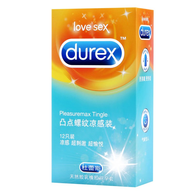 杜蕾斯避孕套凸点螺纹凉感装12只 男女情趣用品安全套保险套