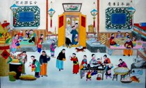 Yang Liuqing years painting The Great New Year has been installed with a framed mirror size 70 x 1 4 0 c m