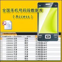 Domestic mobile phone number segment database Access version (updated monthly)