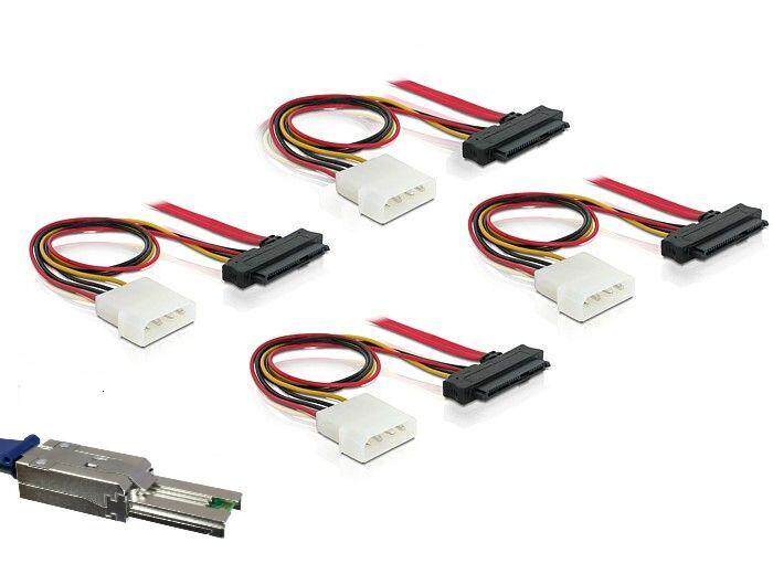 Molex SFF-8088 pair of 4 * SFF-8482 built-in wire (with power supply) 1 0 m 745572000