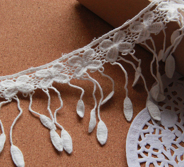 A13A16 handmade DIY clothing accessories lace embroidered quality white cotton thread lace streaming sutter price