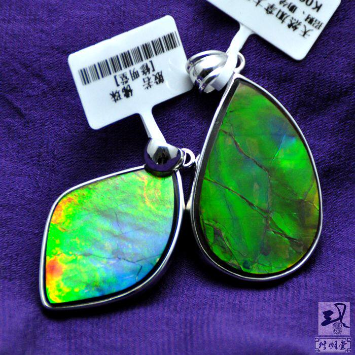 修明堂 单款实拍 加拿大天然斑彩石斑彩吊坠 香港李居明推荐旺运