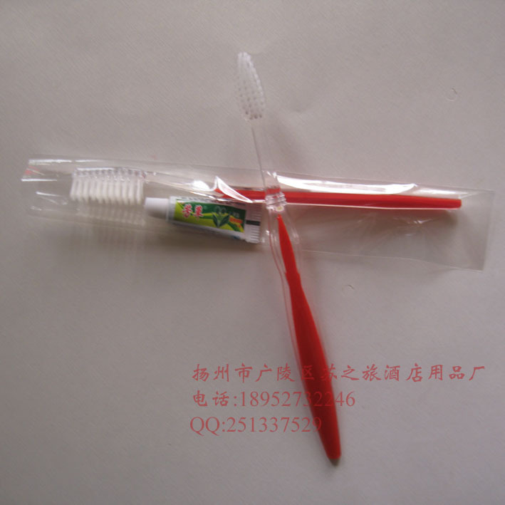 Hotel Guest House Supplies Guesthouse Disposable Dentistry Two-in-one Fangweed Toothpaste Bicolor Transparent Leaves Toothbrush