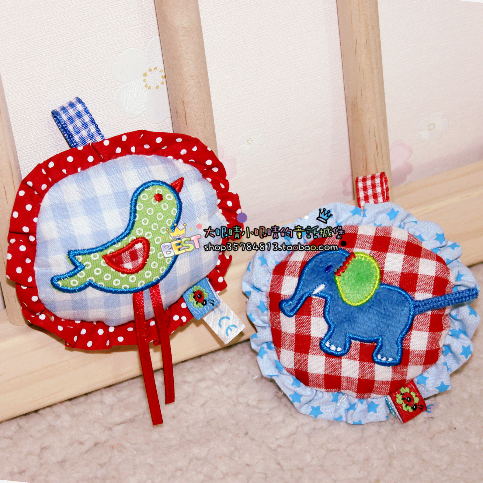 German Die Spiegelburg super soft and exquisite embroidery pure cotton cloth bird elephant rattle lathe hanging