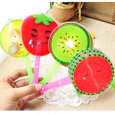 Cute Cartoon Fruit Mini Fan Folding Fan Summer Portable Plastic Folding Fan