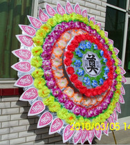 Silk flower wreath Hebei wreath double layer wreath with bamboo shelf foldable funeral supplies funeral wreath