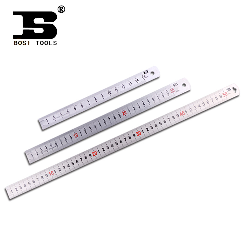 Persian steel ruler stainless steel ruler steel ruler steel ruler graduated scale carpentry ruler iron ruler male double-face thickened double-use ruler