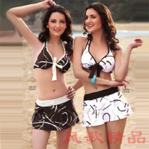 Special promotion Sanqi swimsuit three-piece hot stamping fabric steel tray bikini swimsuit women 9106