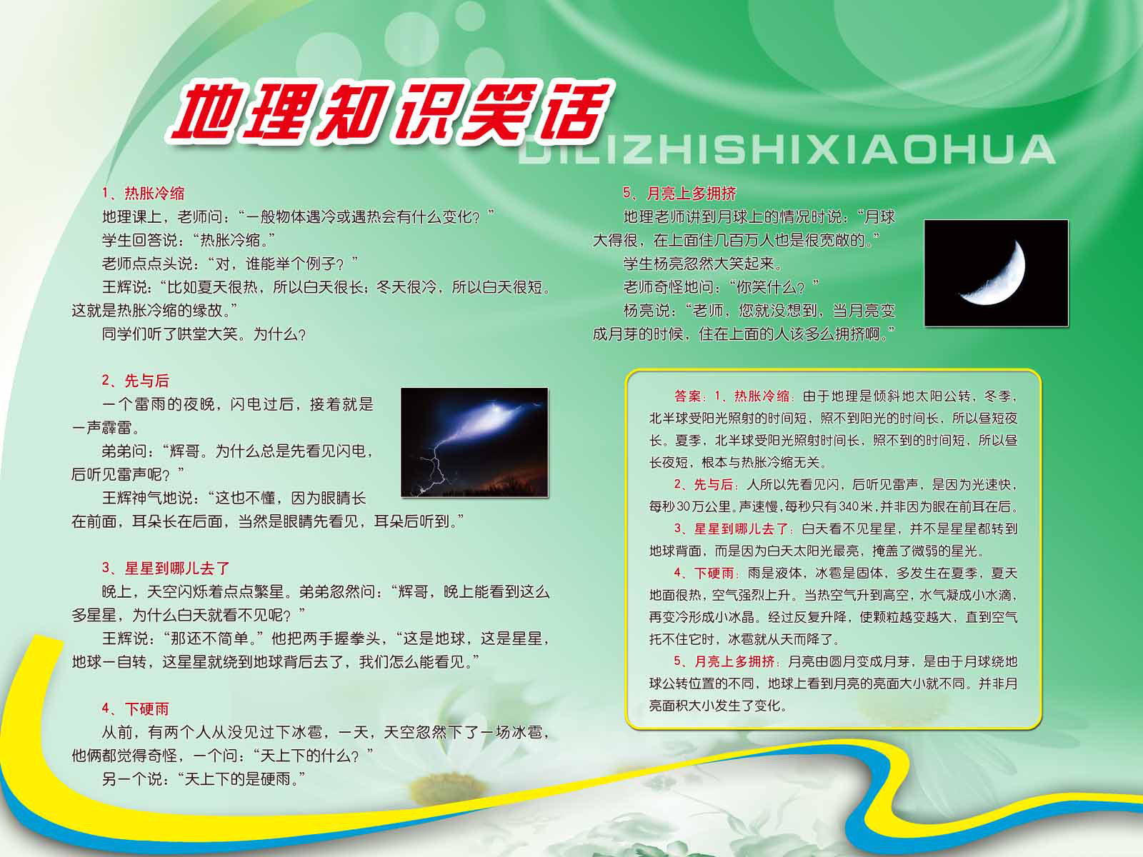 海报印制94素材故事展板464地理知识笑话