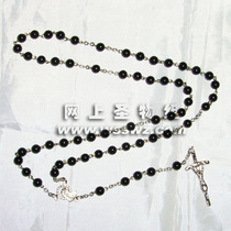 Rose sued black agate rosary 6mm send rosary box