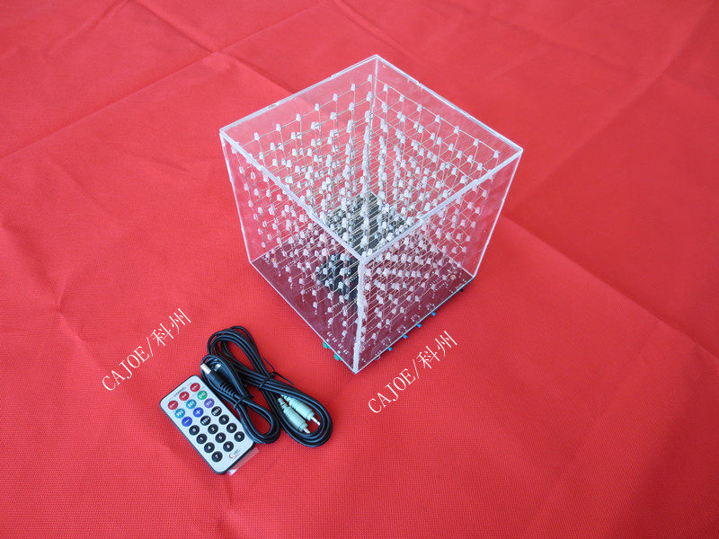 视频光立方3d8cube散件套件板led8 Diy Fft频谱脱机音频出口