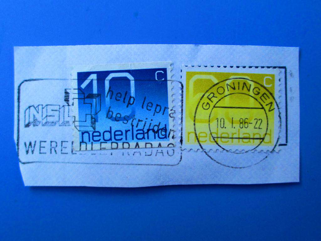 Foreign Stamp Dutch Digital 60C10C Stamp Postmark Cut 1