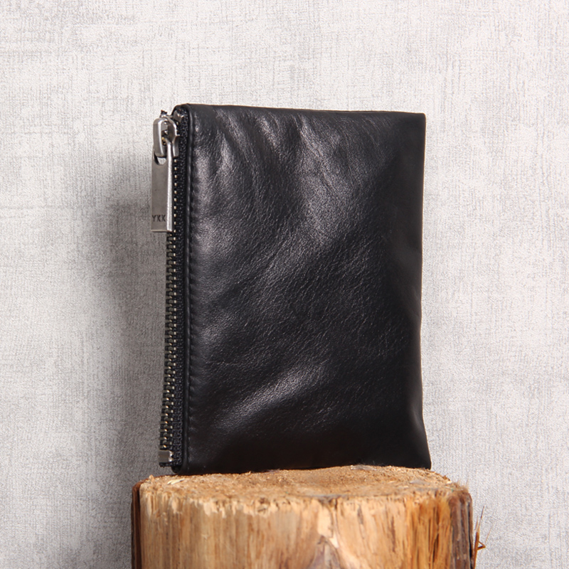 Real Leather Zero Wallet AA Grade Fetal Calf Leather Wallet Leather Bag Original Design