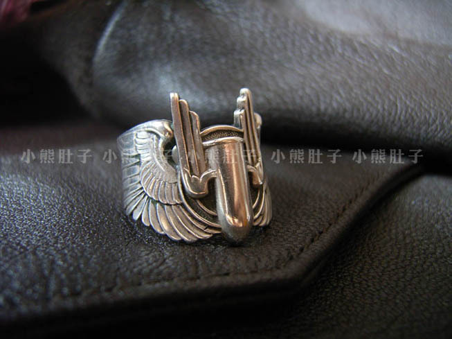 Connoisse/-World War II USAAF (Army Air Force) bomber aircraft gunner silver badge ring