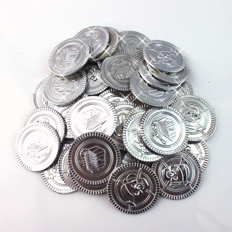 Building View Decorative Supplies Emulation Coins Fake Pirate Gold Coins Toys Coin coin Silver coin Game coin Plastic