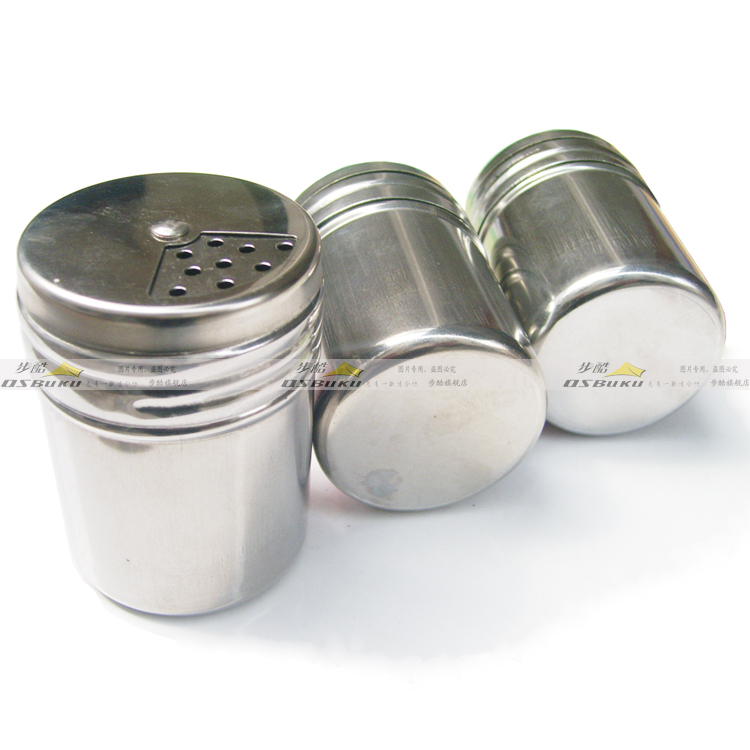 Stainless Steel Seasoning Jar Barbecue Seasoning Box Sauce Bottle Sauce Bottle Sauce Bottle Three Holes Swivel Barbecue Accessories