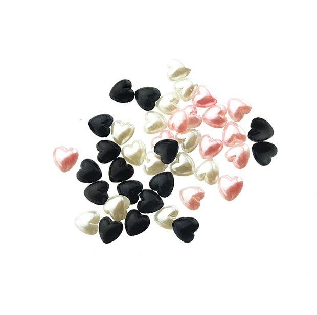 ELELES A级不易退色珍珠爱心6MM 4元100颗 3色可选