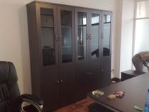 Shanghai file cabinet boss desk supporting data cabinet black glass door panel cabinet fashion office file sliding door cabinet