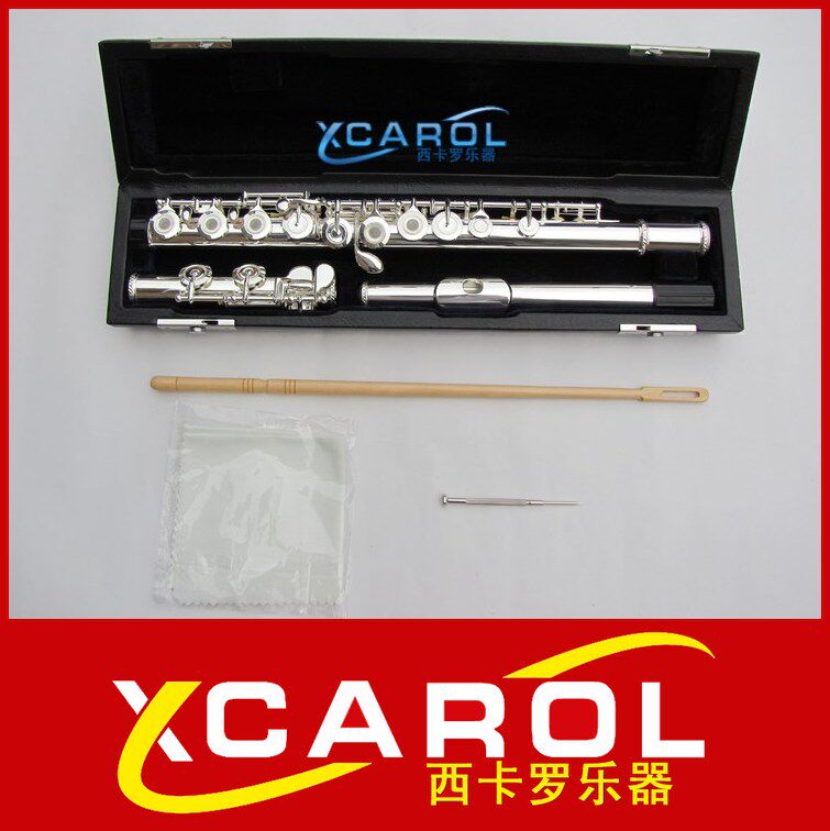 Professional sterling silver flute French button Italian leather pad imported spring pin 16 hole drilling E key split