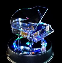 Christmas gift crystal music box piano Crystal music box colorful base