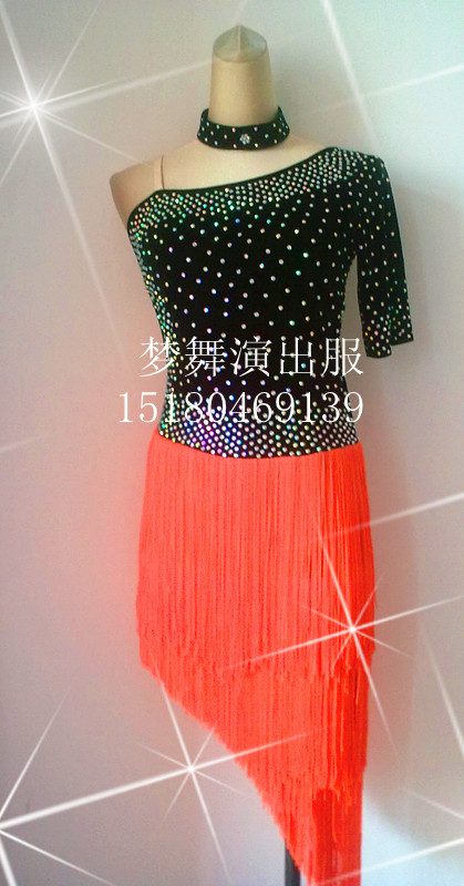 Dream dance costumes Latin adult children's performance skirt competition clothes fringed square dance new 021
