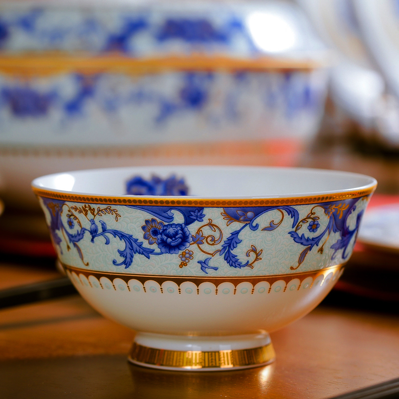 Ou jingdezhen ipads China porcelain tableware red xin 】 【 56 + 2 head ipads porcelain tableware suit to use