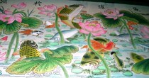 Yangliuqing New Years painting Fish Leap Yuyuan ※ Has been mounted mirror size 80 × 150cm ※