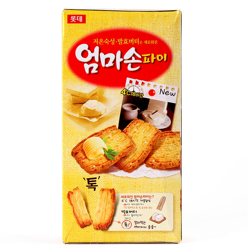 【天猫超市】韩国进口零食 LOTTE乐天妈妈手派饼干 127g/盒