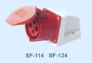 SFE Shangfeng industrial socket SF-124 32A four pole open socket IP44 four-pin socket 380V