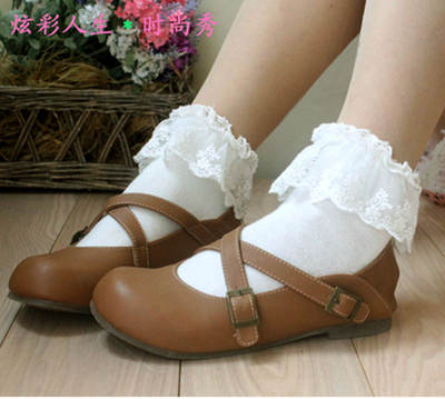 Forest-style pure cotton socks ◆ Fresh and simple lace fringed socks /lolita girl socks ◆COS socks Performance socks