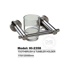 (MUNZER) bathroom toilet stainless steel wire drawing toothbrush glass cup holder gargling cup holder HI-2358B