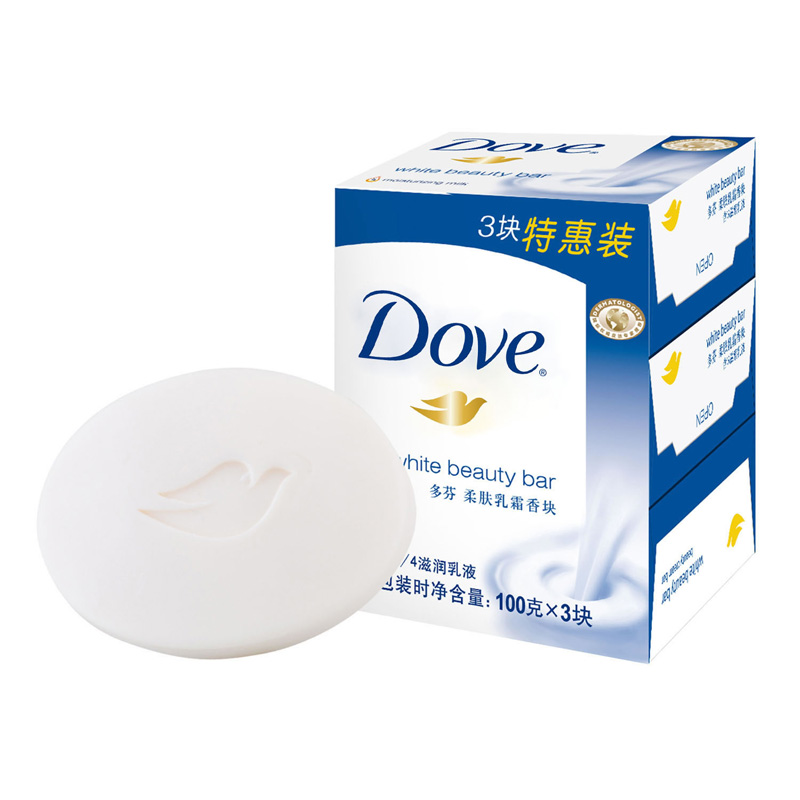 【天猫超市】多芬香皂 柔肤乳霜香块100g*3块装清洁美白滋润洁肤