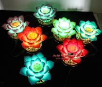 Colorful LED lotus lantern seven-star lantern temple fair lamp lotus lamp Buddha lamp set