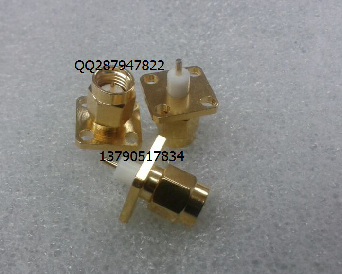 High-frequency SMA-JF male with square plate upper board plug RF SMA-JF panel fixed socket Communication connector