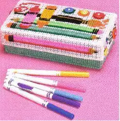 Three-dimensional embroidery stereo cross stitch ☆: office supplies pen box stationery box storage box F-8