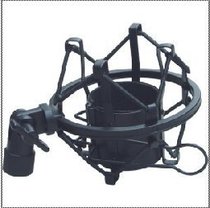 Shock frame for broadcast recording condenser microphone