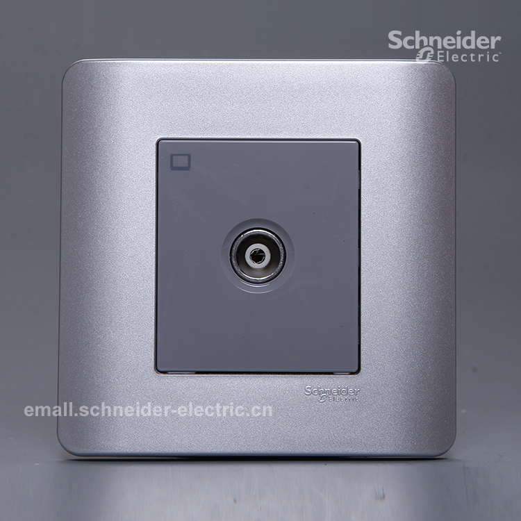 Schneider Qisheng Tap e8000 Single shielded TV socket(Silver gray)
