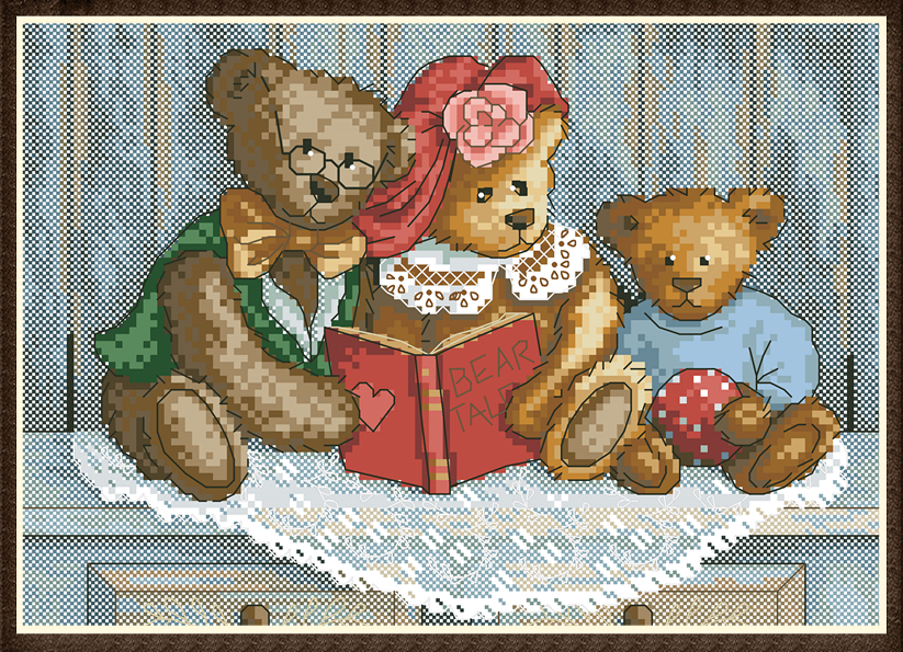 Dim65054 Bear Tales Paper embroidered figure 4 pages 128g Color spray cans paper Print