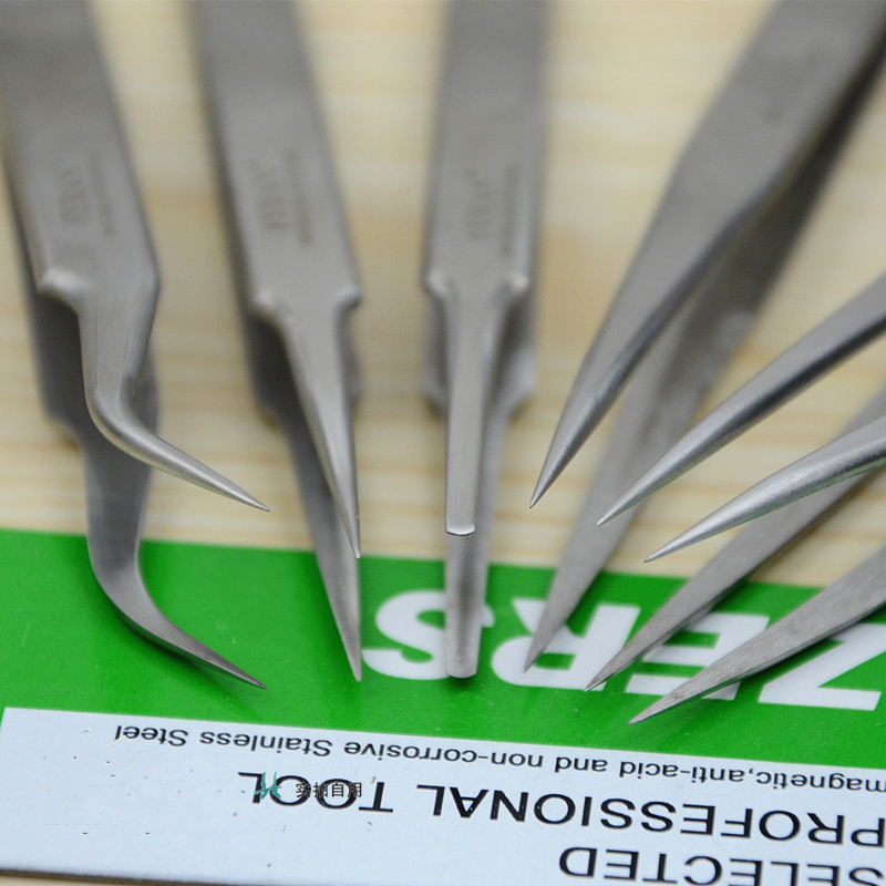 Stainless steel tweezers advanced electronic tweezers precision tip elbow tip tip mouth repair manual DIY gadgets