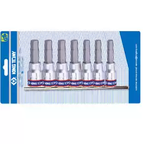 TAIWAN KINGTONY BLUE BELT TOOL 7-PIECE SET 6 3MM 1 4 SERIES METRIC HEXAGON SOCKET 2127PR
