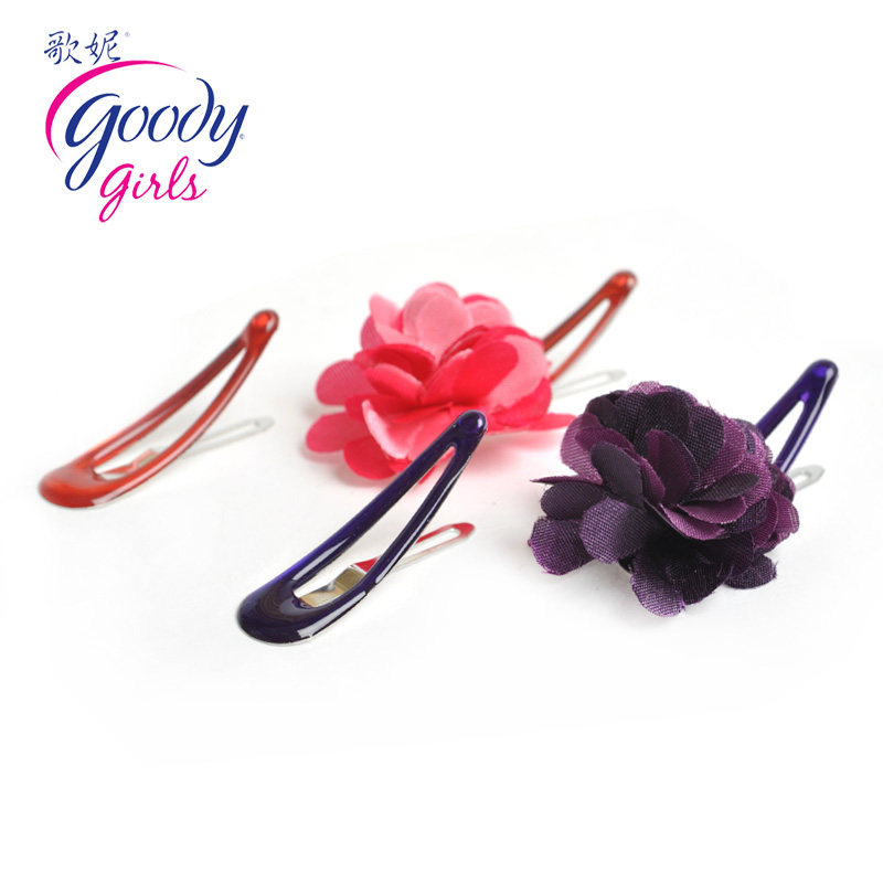 进口 美国Goody歌妮儿童头花发夹 滴胶水滴夹 边夹 小花对夹 4个