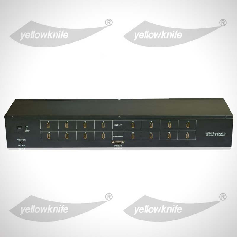 HDMI matrix 8 out of 8 out of RS232 connector with power supply with remote control